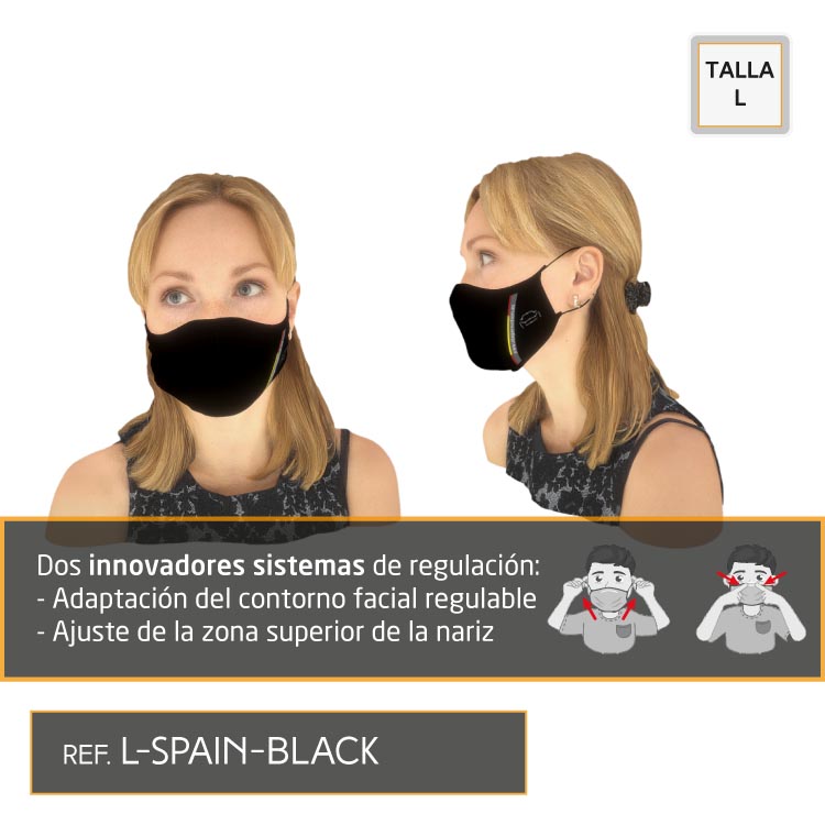 Mascarilla Homologada [L] Diseño: SPAIN BLACK