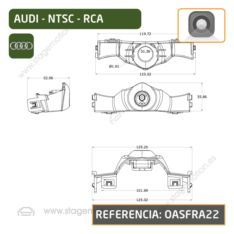 Cámara Frontal Específica RCA Audi A8 (4N Restiling 2019>>)