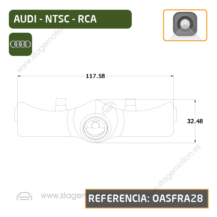 Cámara Frontal Específica RCA Audi A3 (8Y desde 2020)